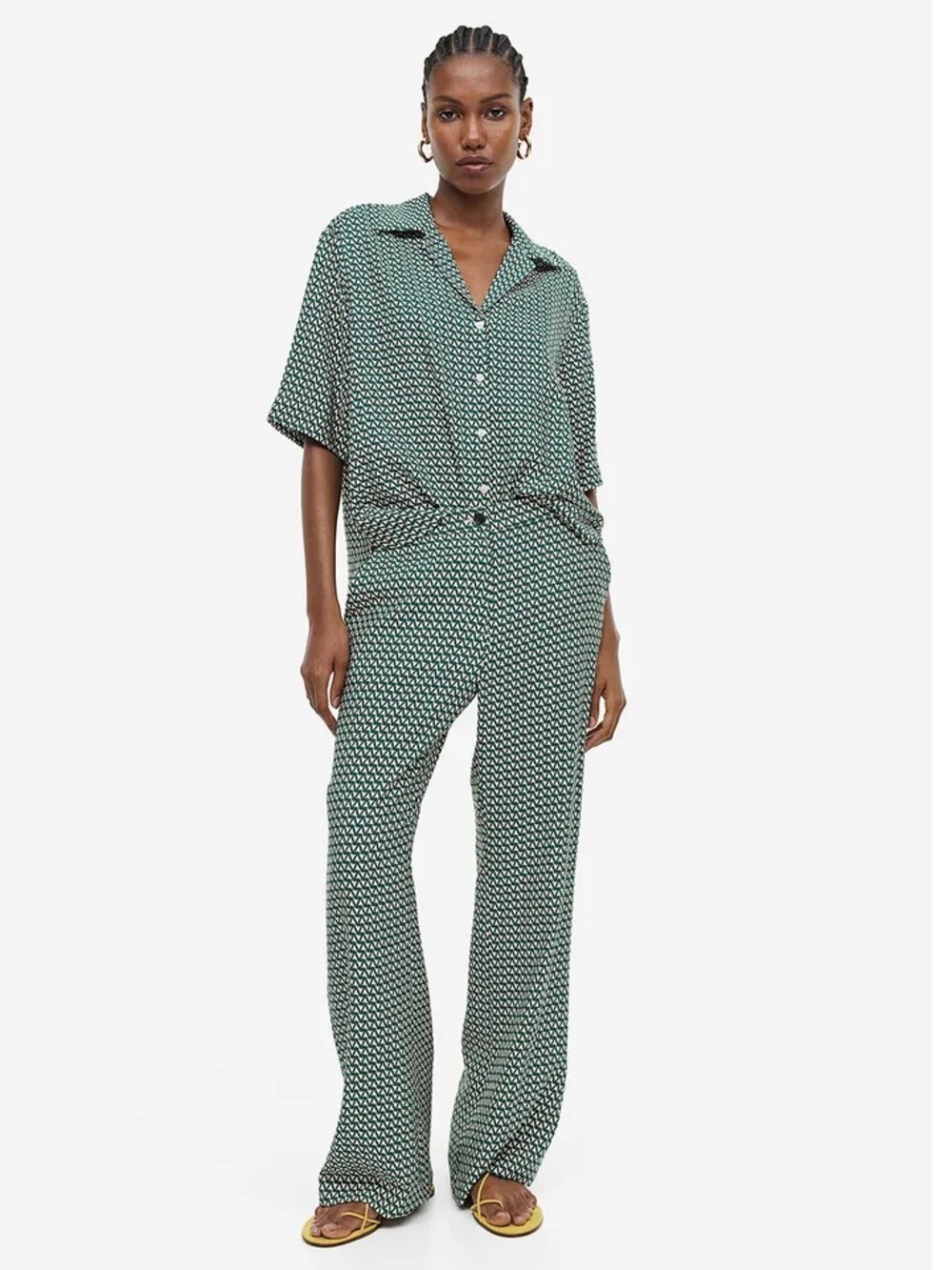 H&M Resort Print Shirt (M) and Pant (10) Set - BNWT